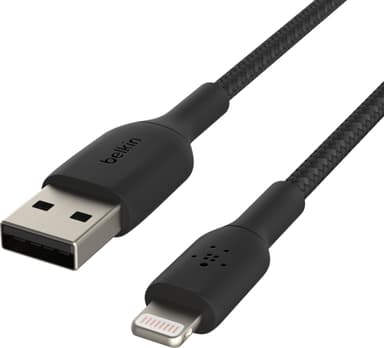 Belkin USB-A to Lightning Braided, Black (0.15m)