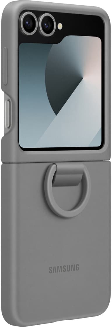 Samsung Galaxy Z Flip6 silikonfodral med ring (grått)