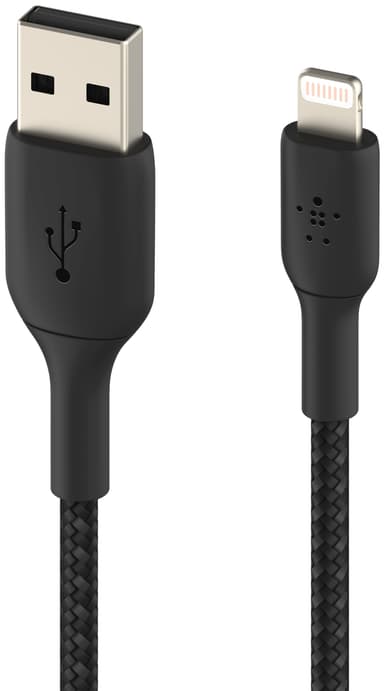 Belkin USB-A to Lightning Braided, Black (0.15m)