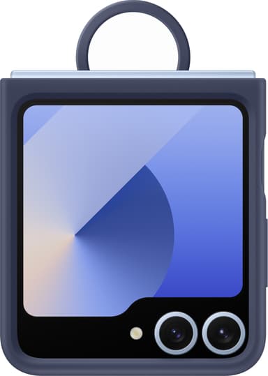Samsung Galaxy Z Flip6 silikonfodral med ring (marinblått)