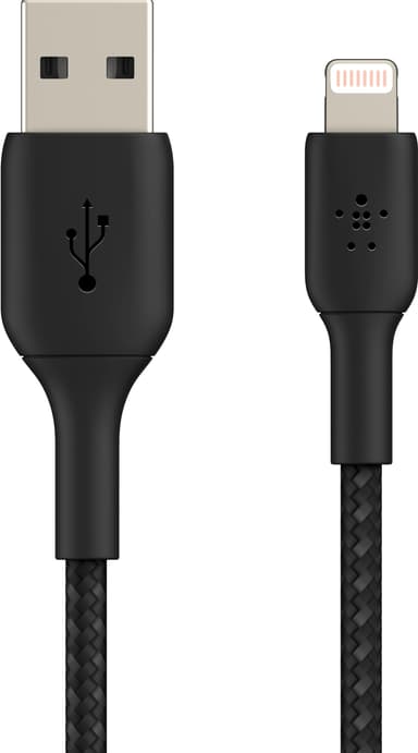 Belkin USB-A to Lightning Braided, Black (0.15m)