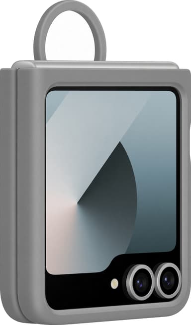 Samsung Galaxy Z Flip6 silikonfodral med ring (grått)