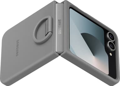 Samsung Galaxy Z Flip6 silikonfodral med ring (grått)