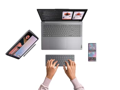 Lenovo trådlöst tangentbord för flera enheter (Luna Grey)
