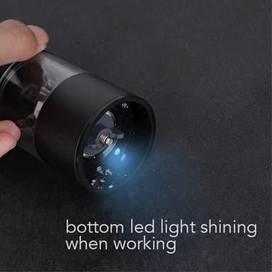 Salt Peppar Kryddor kvarn Batteridriven med LED-ljus