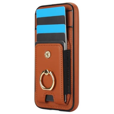För Google Pixel 8a Kickstand Case Telefonfodral med Kortfack - Brun