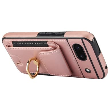 För Google Pixel 8a Kickstand Case Telefonfodral med Kortfack - Roséguld