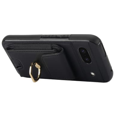 För Google Pixel 8a Kickstand Case Telefonfodral med Kortfack - Svart
