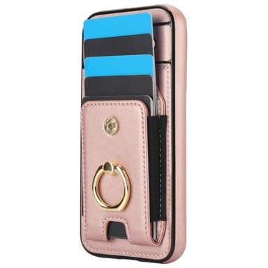 För Google Pixel 8a Kickstand Case Telefonfodral med Kortfack - Roséguld
