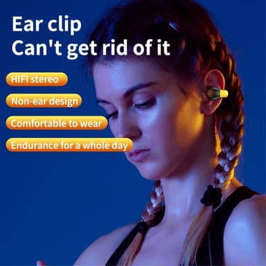 Delfin Ear Clip Hörlurar HiFi Bluetooth Earbuds - Svart+Gul