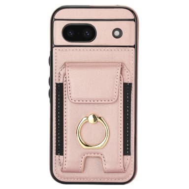 För Google Pixel 8a Kickstand Case Telefonfodral med Kortfack - Roséguld