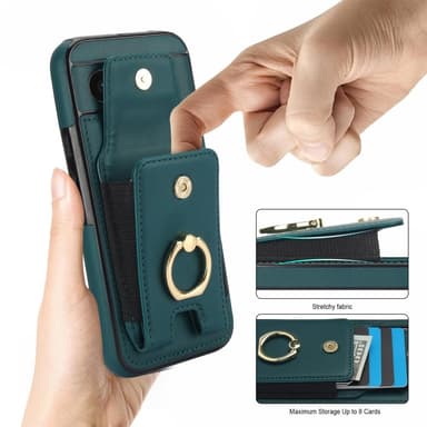 För Google Pixel 8a Kickstand Case Telefonfodral med Kortfack - Grön