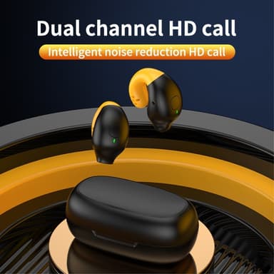 Delfin Ear Clip Hörlurar HiFi Bluetooth Earbuds - Svart+Gul