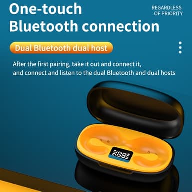Delfin Ear Clip Hörlurar HiFi Bluetooth Earbuds - Svart+Gul