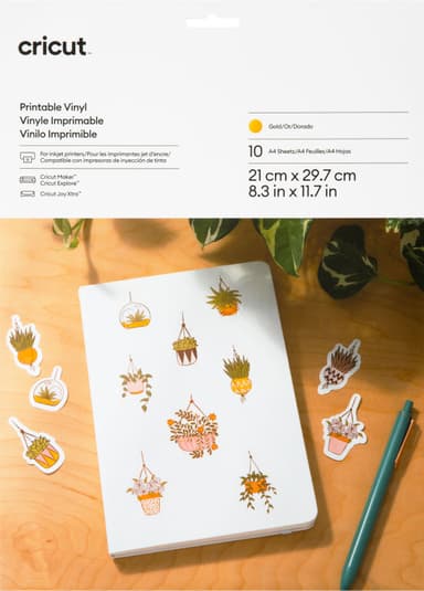 Cricut Printable Vinyl A4-ark 10-pack (guld)