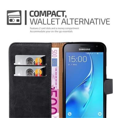Samsung Galaxy J3 2016 Plånboksfodral Skal (Svart)