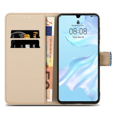 Huawei P30 Plånboksfodral Skal (Blå)