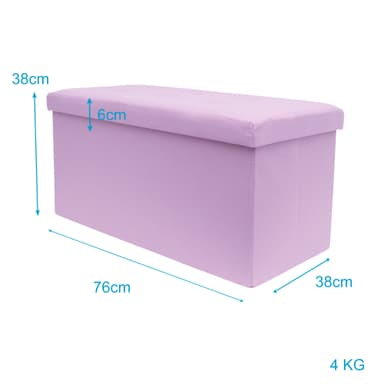 Hopfällbar Sittpall 76x38x38 cm Fotstöd (rosa)
