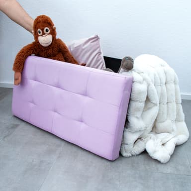 Hopfällbar Sittpall 76x38x38 cm Fotstöd (rosa)