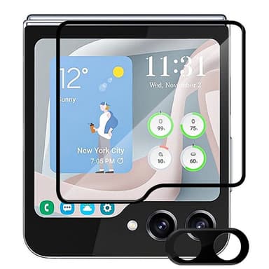 Härdat glas 2i1 Samsung Galaxy Z Flip 6 - Svart