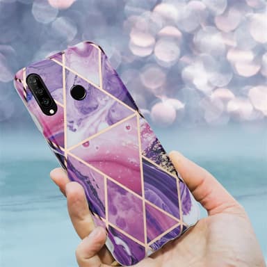 Huawei P30 LITE Plånboksfodral Skal (Lila)