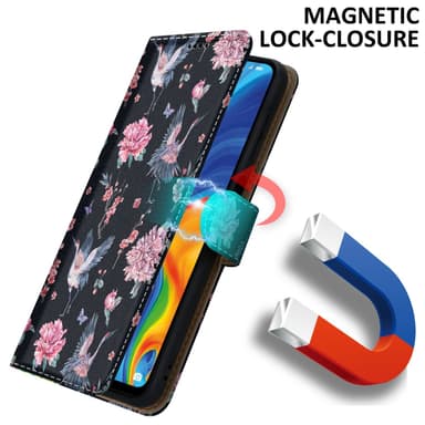 Huawei P30 LITE Plånboksfodral Skal (Svart)