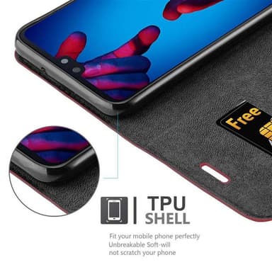 Skal Huawei P20 Plånboksfodral (Röd)