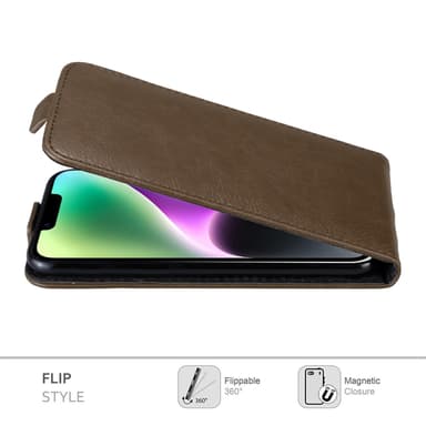 iPhone 14 Flipfodral Skal (Brun)