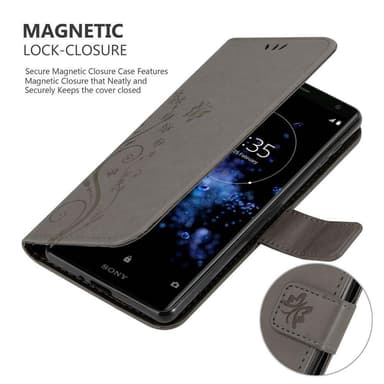 Sony Xperia XZ2 Plånboksfodral Skal (Grå)