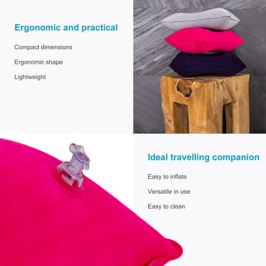 Kudde för nacken ergonomisk uppblåsbar Pillow (pink)