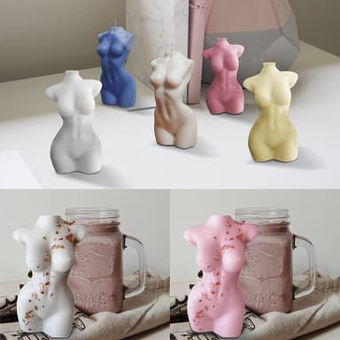 DIY Silikon Ljusform - Silikonform kvinnokropp 11 cm