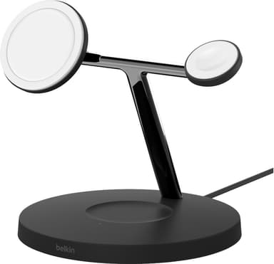 Belkin 3-in-1 MagSafe Compatible Qi2-laddare (svart)