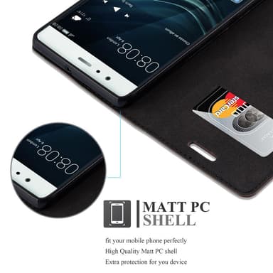 Skal Huawei P9 Plånboksfodral (Brun)