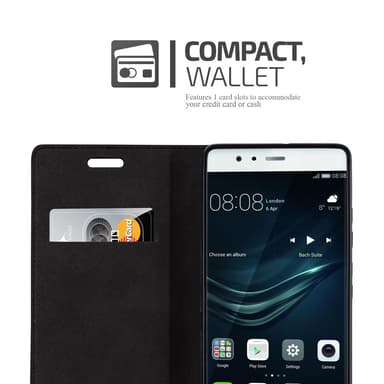 Skal Huawei P9 Plånboksfodral (Brun)