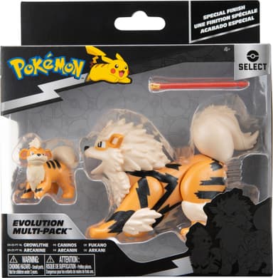 Pokémon Select Evolution actionfigur 2-pack (Growlithe, Arcanine)