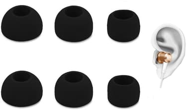 3-pack universella örontoppar till hörlurar - silikon - svart