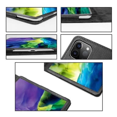 SKALO iPad Pro 12.9 (Gen 4/5/6) Duofold Litchi Fodral - Svart