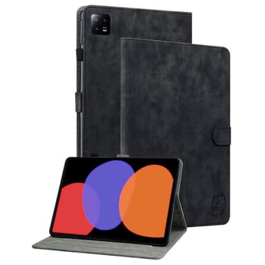 SKALO Xiaomi Pad 6 Cute Tiger PU-Läder Fodral - Svart