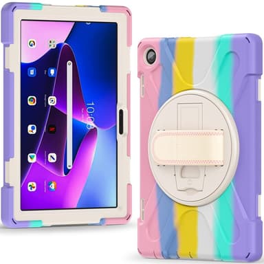 SKALO Lenovo Tab M10 (Gen 3) Extra Stöttåligt Armor Shockproof Skal - Rainbow