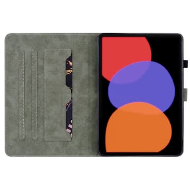SKALO Xiaomi Pad 6 Cute Tiger PU-Läder Fodral - Grön