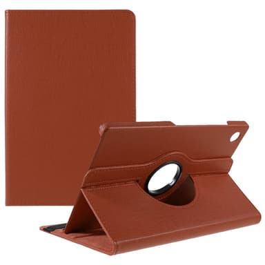 SKALO Samsung Tab A8 10.5 (2021/2022) 360 Litchi Fodral - Brun