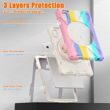 SKALO Lenovo Tab M9 Extra Stöttåligt Armor Shockproof Skal - Rainbow