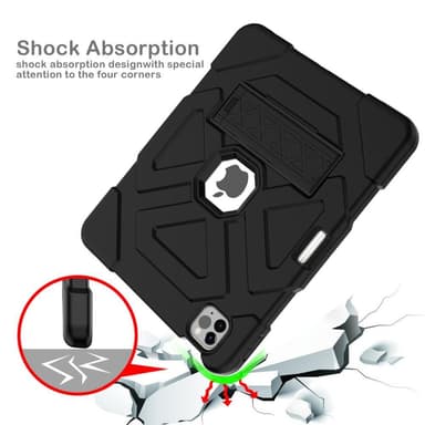 SKALO iPad Air (2020/2022) Extra Stöttåligt Armor Shockproof Skal - Svart
