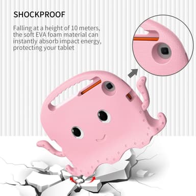 SKALO Samsung Tab A7 Lite 3D Cartoon Barnskal - Rosa