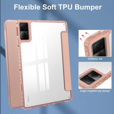 SKALO Xiaomi Redmi Pad Trifold Fodral med Transparent Baksida - Roséguld