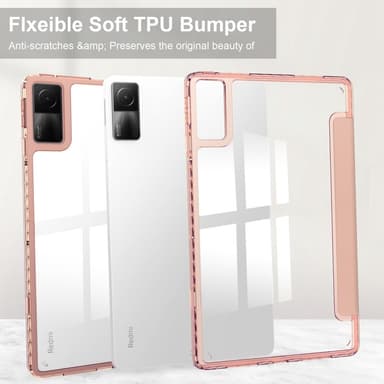 SKALO Xiaomi Redmi Pad Trifold Fodral med Transparent Baksida - Roséguld