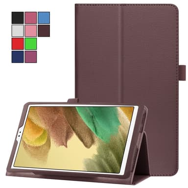 SKALO Samsung Tab A7 Lite Duofold Litchi Fodral - Brun