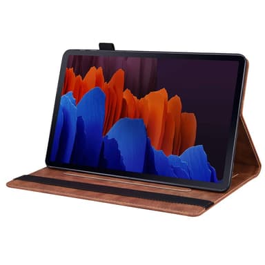 SKALO Samsung Tab S7/S8 PU-Läder Plånboksfodral med Penn Hållare - Brun