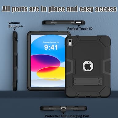 SKALO iPad 10.9 (2022) Extra Stöttåligt Armor Shockproof Skal - Svart