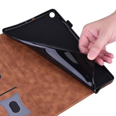 SKALO Samsung Tab S7/S8 PU-Läder Plånboksfodral med Penn Hållare - Brun